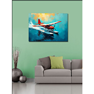 Kanvas Tablo Kırmızı Deniz Uçağı 100x140 cm