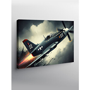 Kanvas Tablo Askeri Uçak Uçuşu 70x100 cm
