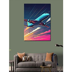 Kanvas Tablo Uçan Yolcu Uçağı 100x140 cm