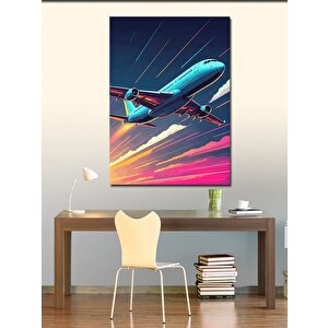 Kanvas Tablo Uçan Yolcu Uçağı 70x100 cm