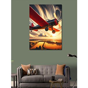 Kanvas Tablo Kırmızı Uçak 50x70 cm