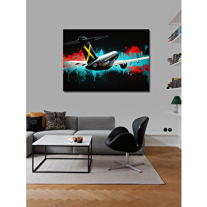 Kanvas Tablo Yolcu Uçağı Manevrası 100x140 cm