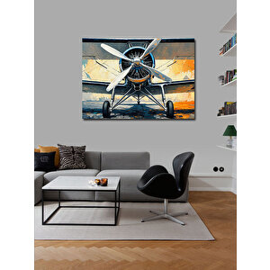 Kanvas Tablo Pervaneli Uçak Tasarımı 70x100 cm
