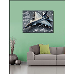 Kanvas Tablo Askeri Hava Filosu Uçak Çizimi 50x70 cm