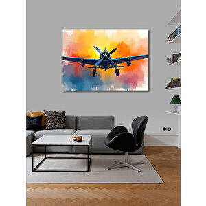 Kanvas Tablo Gökyüzünde Pervaneli Uçak 70x100 cm