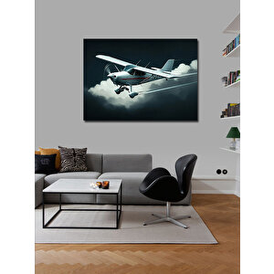 Kanvas Tablo Pervaneli Beyaz Uçak 100x140 cm