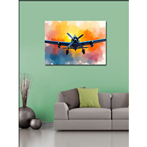 Kanvas Tablo Gökyüzünde Pervaneli Uçak 50x70 cm
