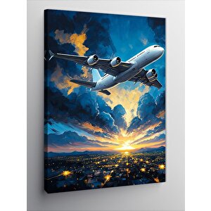 Kanvas Tablo Gökyüzünde Uçak 100x140 cm