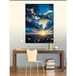 Kanvas Tablo Gökyüzünde Uçak 100x140 cm