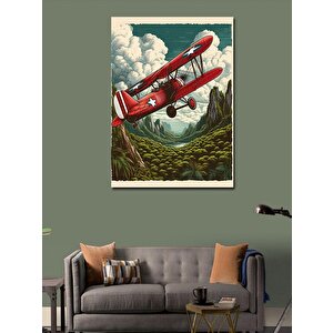 Kanvas Tablo Kırmızı Uçak 100x140 cm