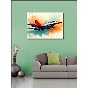 Kanvas Tablo Kırmızı Jet Uçağı Uçuşu 100x140 cm