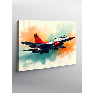 Kanvas Tablo Kırmızı Jet Uçağı Uçuşu 70x100 cm