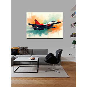 Kanvas Tablo Kırmızı Jet Uçağı Uçuşu 70x100 cm
