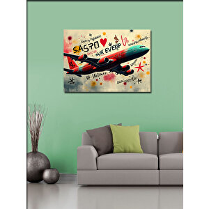 Kanvas Tablo Renkli Uçak Tasarımı 50x70 cm
