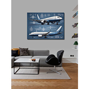 Kanvas Tablo Modern Yolcu Uçağı 50x70 cm