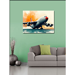 Kanvas Tablo Uçuşta Yolcu Uçağı 50x70 cm
