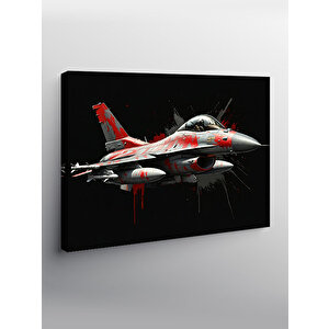 Kanvas Tablo Kırmızı Jet Uçağı Aksiyonu 50x70 cm