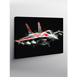 Kanvas Tablo Kırmızı Jet Uçağı Havada 70x100 cm