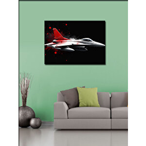 Kanvas Tablo Kırmızı Jet Uçağı Aksiyonu 50x70 cm