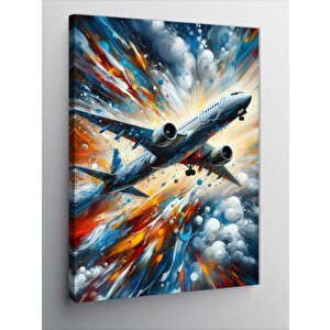 Kanvas Tablo Patlayan Jet Uçağı 50x70 cm