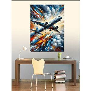 Kanvas Tablo Patlayan Jet Uçağı 50x70 cm