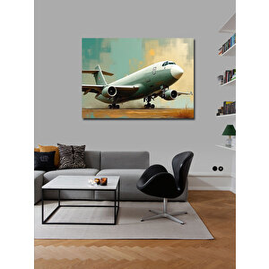 Kanvas Tablo Havaalanında Uçak Kalkışı 100x140 cm