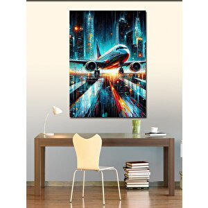 Kanvas Tablo Gece Uçağı 50x70 cm