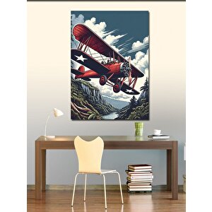 Kanvas Tablo Kırmızı Uçak 70x100 cm