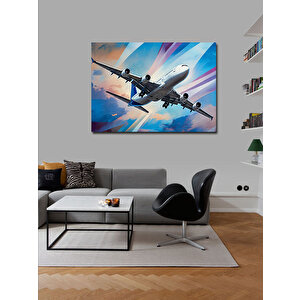 Kanvas Tablo Gökyüzü Yolcu Uçağı 70x100 cm