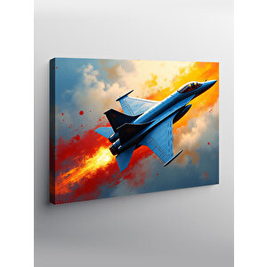 Kanvas Tablo Mavi Jet Uçağı 70x100 cm