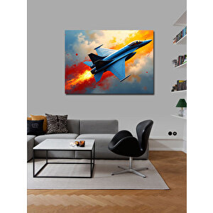 Kanvas Tablo Mavi Jet Uçağı 70x100 cm