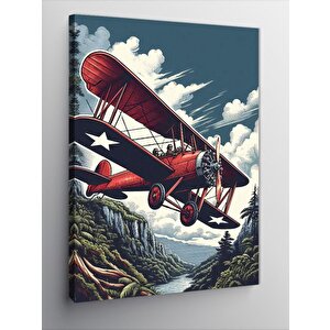 Kanvas Tablo Kırmızı Uçak 100x140 cm