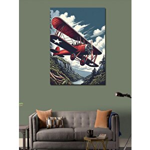 Kanvas Tablo Kırmızı Uçak 100x140 cm