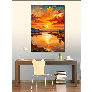 Kanvas Tablo Göl Manzarasında Gün Batımı 50x70 cm