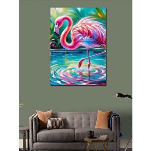 Kanvas Tablo Renkli Flamingo Göleti 50x70 cm