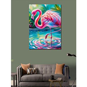 Kanvas Tablo Renkli Flamingo Göleti 70x100 cm