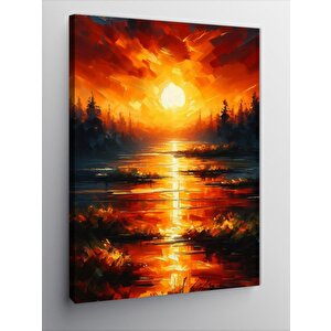 Kanvas Tablo Gün Batımında Göl 50x70 cm