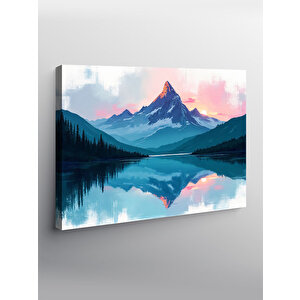 Kanvas Tablo Dağ Manzaralı Göl 50x70 cm