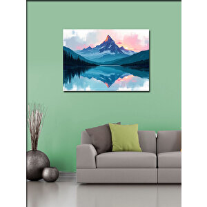 Kanvas Tablo Dağ Manzaralı Göl 70x100 cm