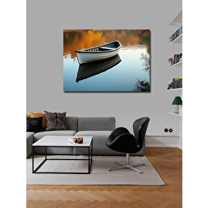 Kanvas Tablo Sessiz Göl Ve Kayık 100x140 cm