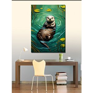 Kanvas Tablo Gölde Su Samuru 70x100 cm