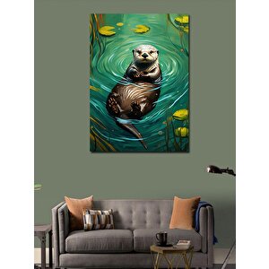 Kanvas Tablo Gölde Su Samuru 70x100 cm