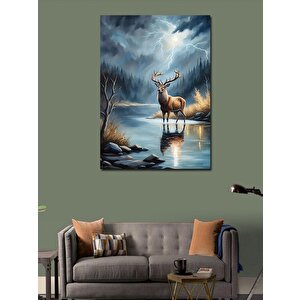 Kanvas Tablo Göl Kenarında Geyik 70x100 cm