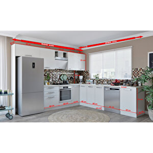 Vegas Ankastre L Mutfak 590 Cm Beyaz Tezgah Hariç Model-1