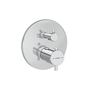 Root Round A43258 Ankastre termostatik Banyo Bataryası, Krom