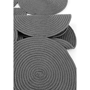 Cool Halı Luke 516 Koyu Gri Halı Paspas Örgü Hasır Kilim Yolluk Bohem Hol Mutfak Balkon Banyo Halısı