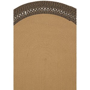 Luke 866 Siyah Oval Halı Paspas Örgü Hasır Kilim Yolluk Bohem Mutfak Balkon Banyo Halısı 100x200 cm