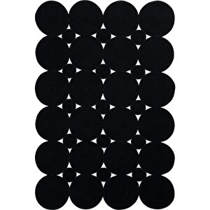 Cool Halı Luke 512 Siyah Halı Paspas Örgü Hasır Kilim Yolluk Bohem Antre Mutfak Balkon Banyo Halısı