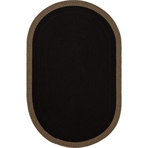Luke 867 Siyah Oval Halı Paspas Örgü Hasır Kilim Yolluk Bohem Mutfak Balkon Banyo Halısı 120x180 cm