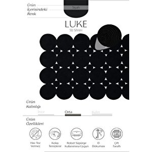 Luke 512 Siyah Halı Paspas Örgü Hasır Kilim Yolluk Bohem Antre Mutfak Balkon Banyo Halısı 120x180 cm
